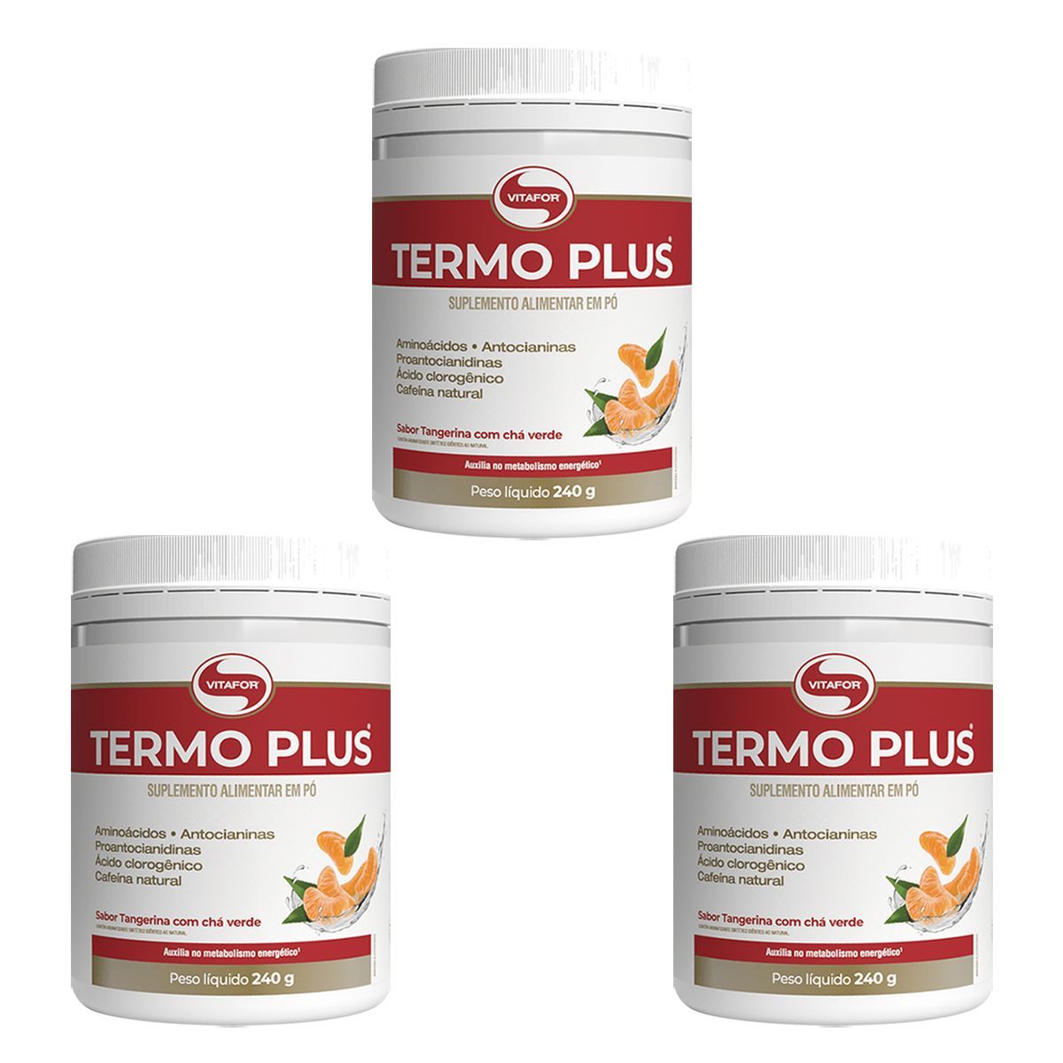 Kit 3X Termo Plus - 240g Tangerina Com Ch� Verde - Vitafor