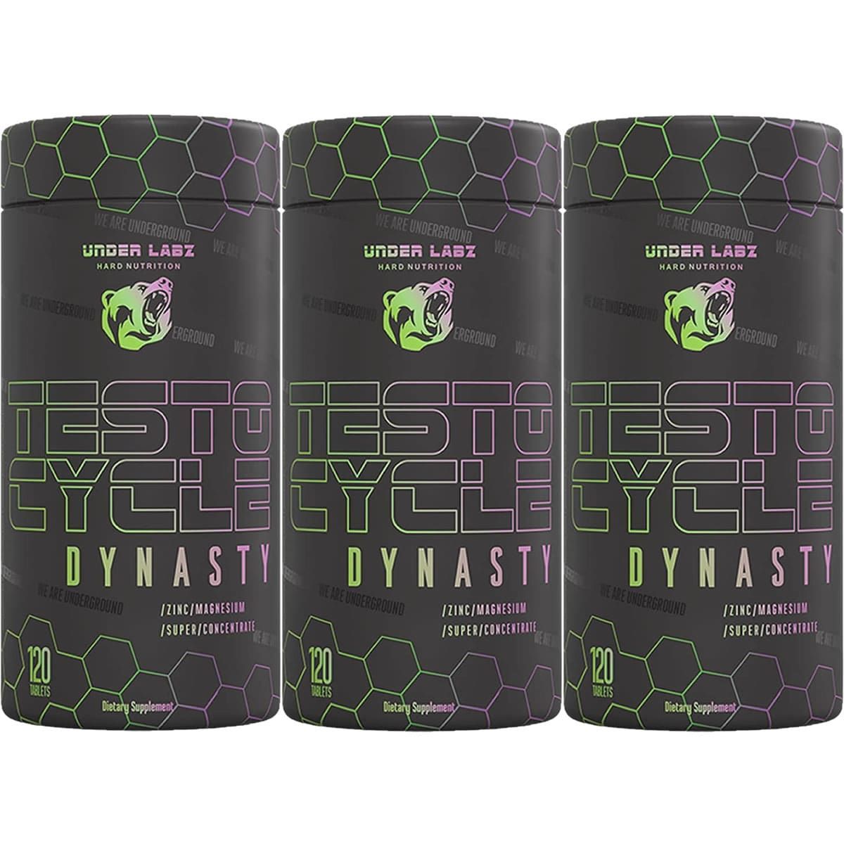 Kit 3X Testo Cycle Dynasty - 120 Tabletes - Under Labz