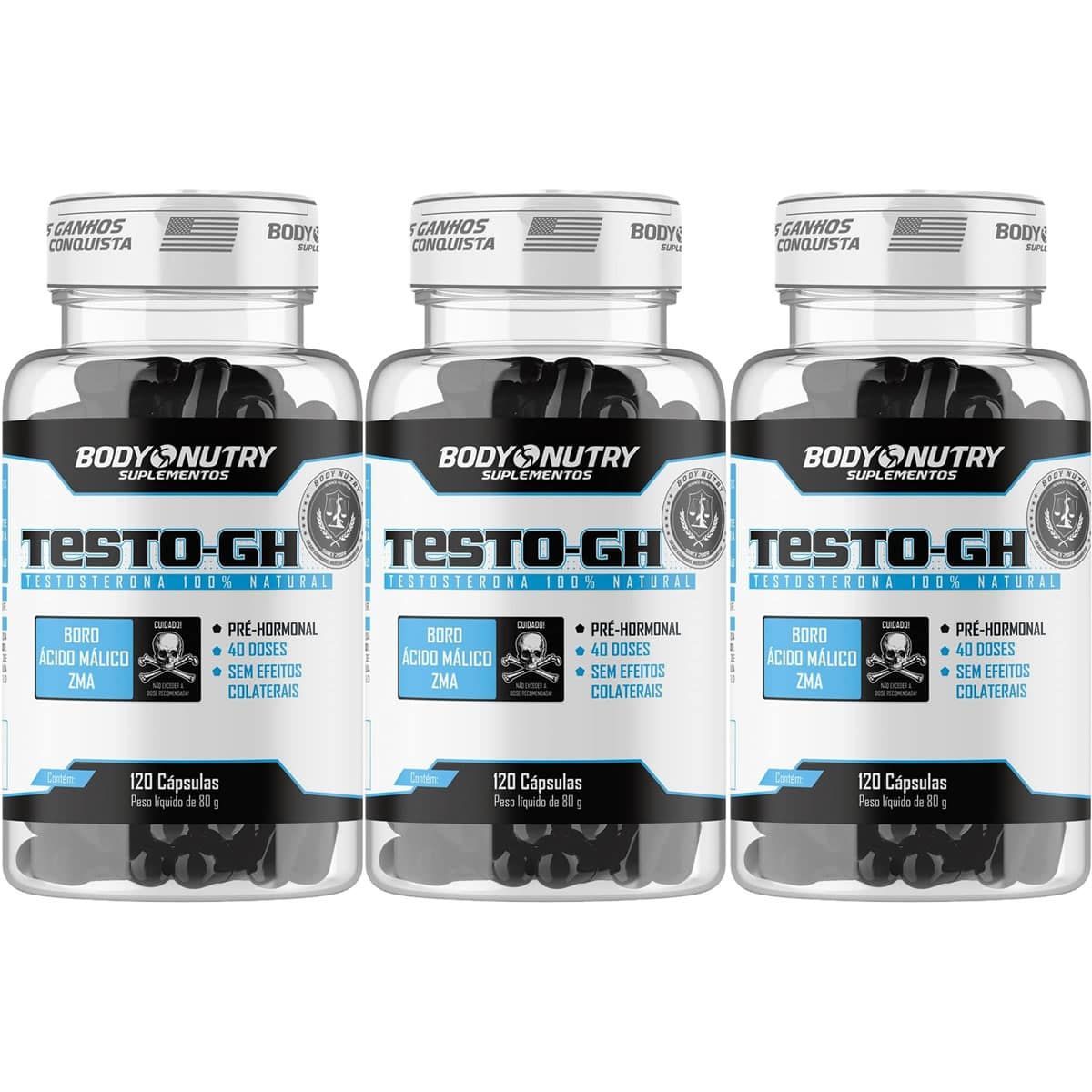 Kit 3X Testo GH - 120 C�psulas - Body Nutry