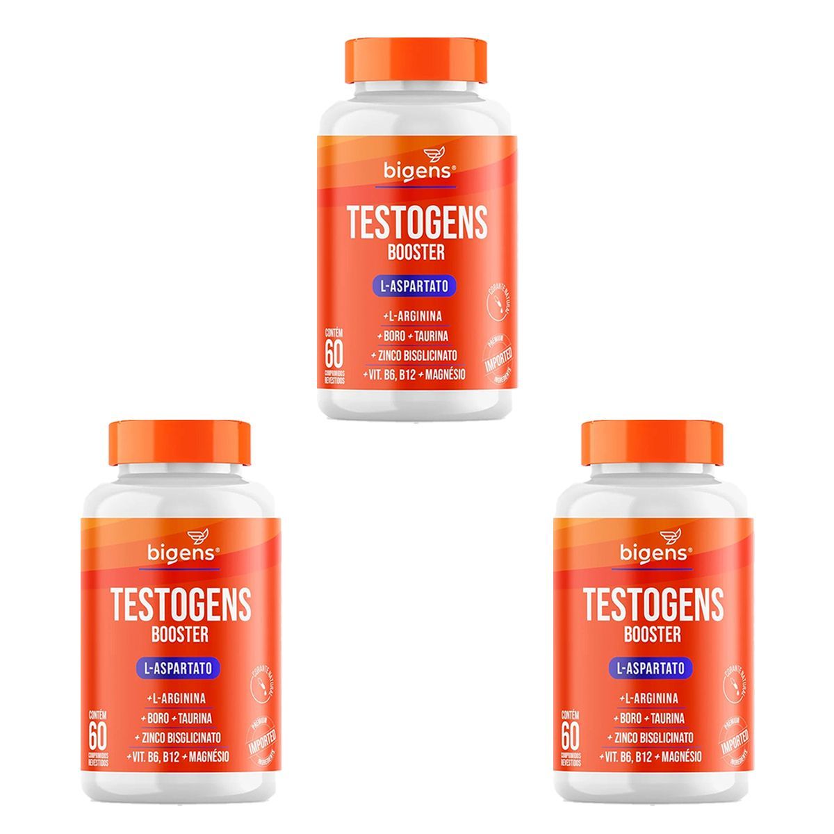 Kit 3X Testogens Booster - 60 Comprimidos - Bigens