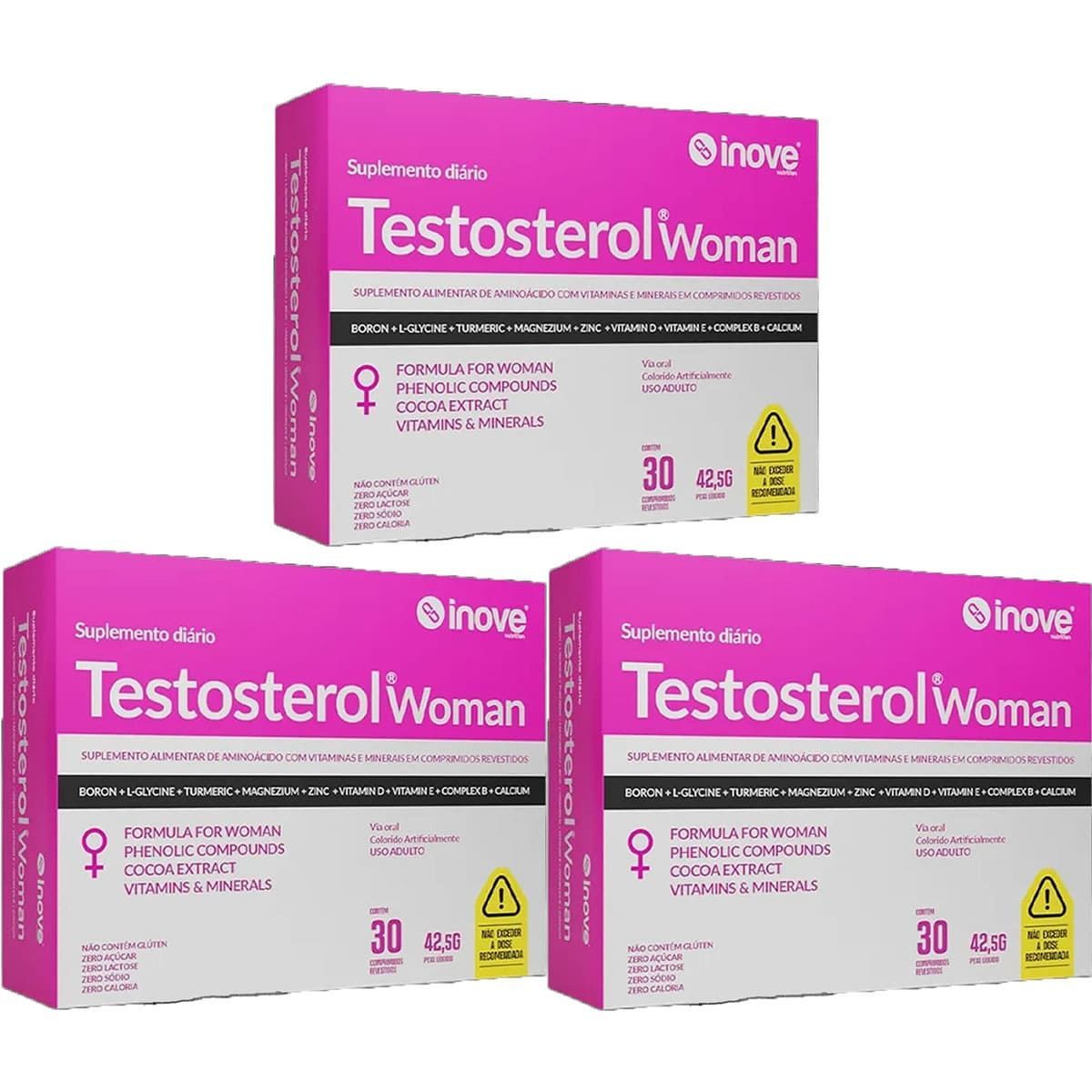 Kit 3X Testosterol Woman - 30 Comprimidos - Inove Nutrition