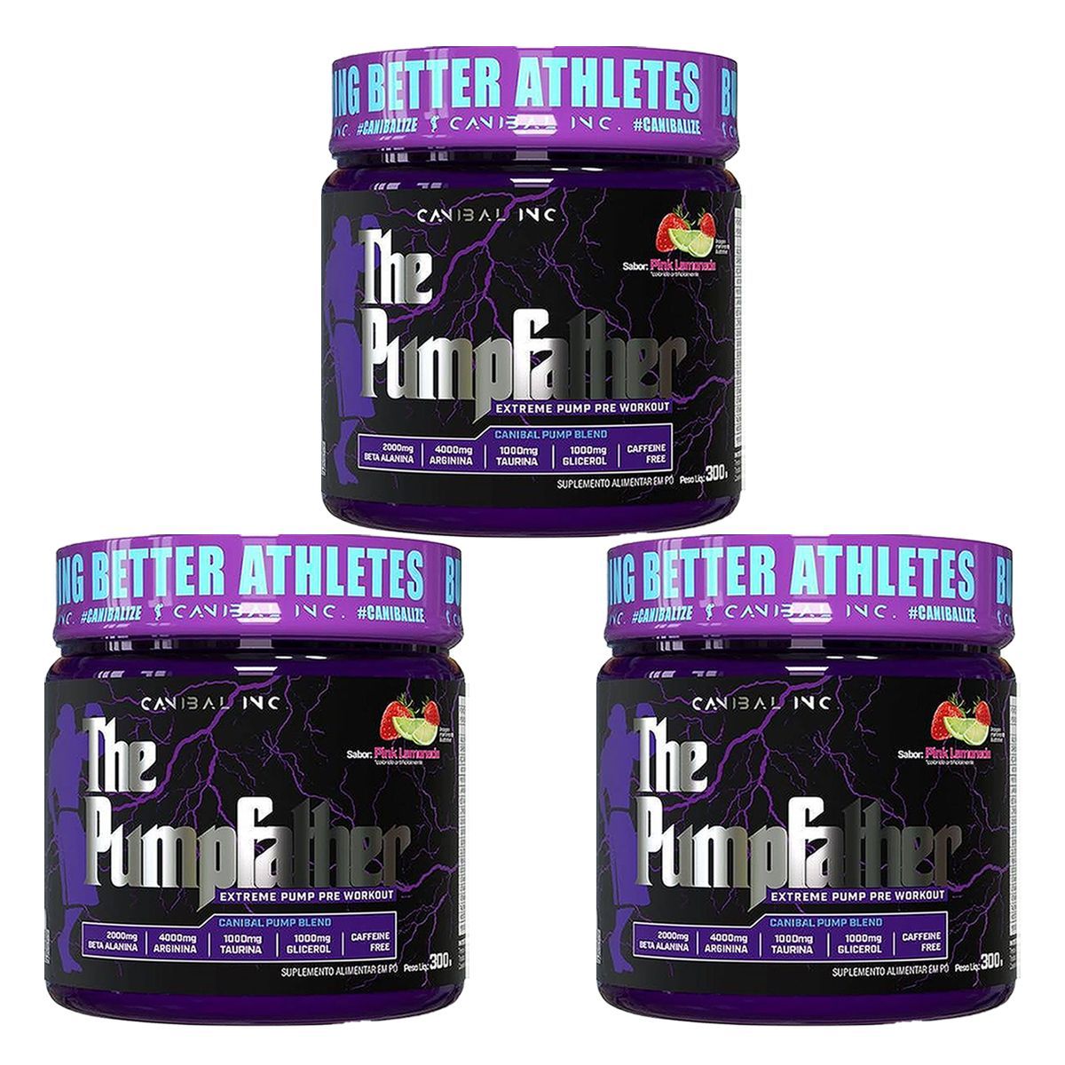 Kit 3X The Pumpfather - 300g Sabor Pink Lemonade - Canibal