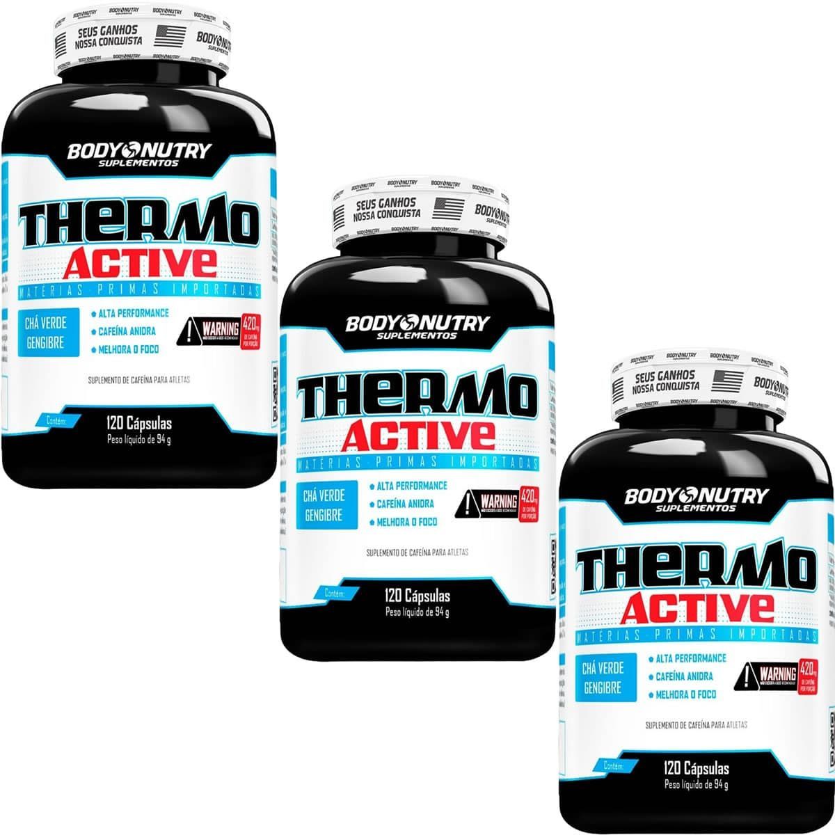 Kit 3X Thermo Active - 120 C�psulas - Body Nutry