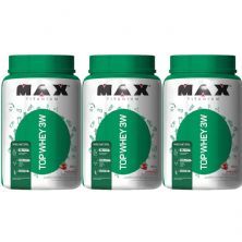 Kit 3X Top Whey 3W Mais Natural - 900g Morango - Max Titanium