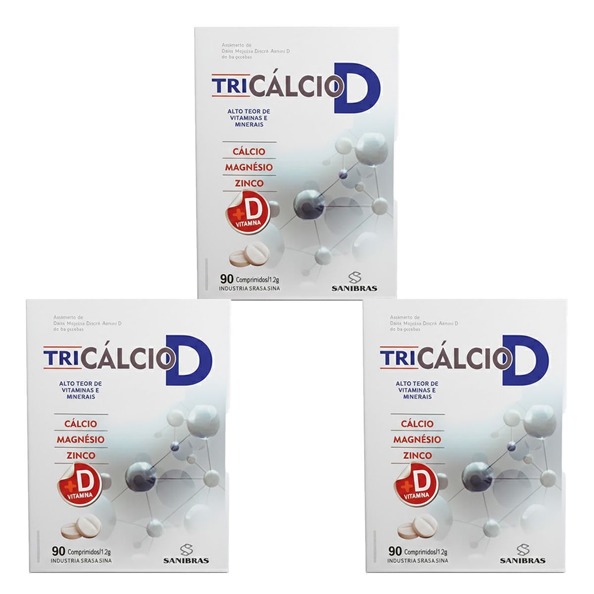 Kit 3X Tri C�lcio D - 90 Comprimidos - Terra Verde