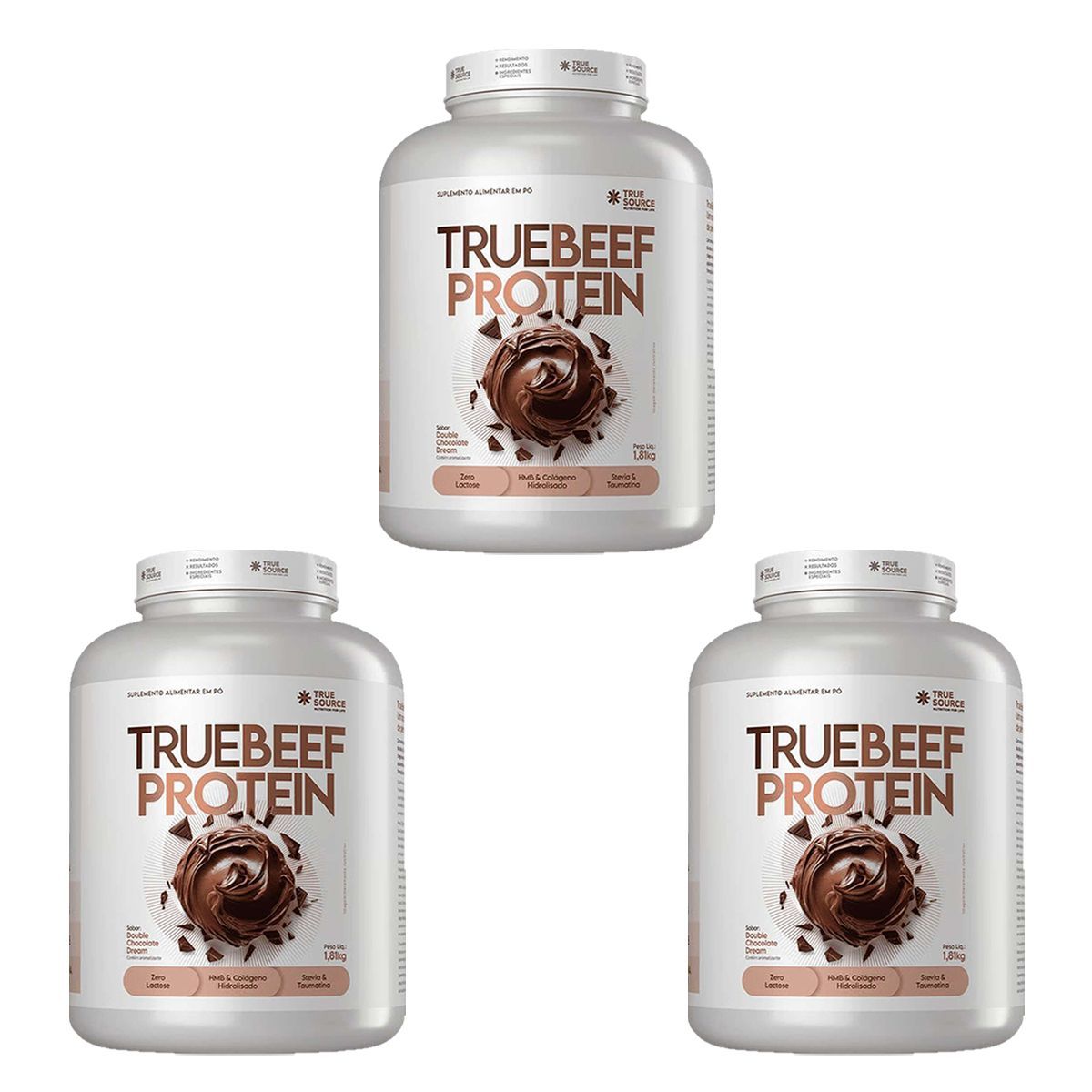 Kit 3X True Beef Protein - 1810g Double Chocolate Dream  - True Source