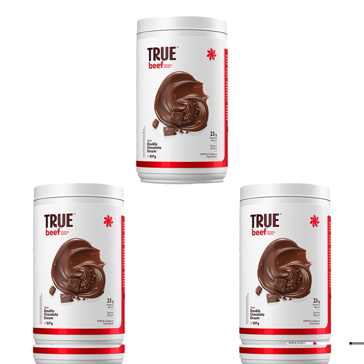 Kit 3X True Beef Protein - 837g Double Chocolate Dream - True Source