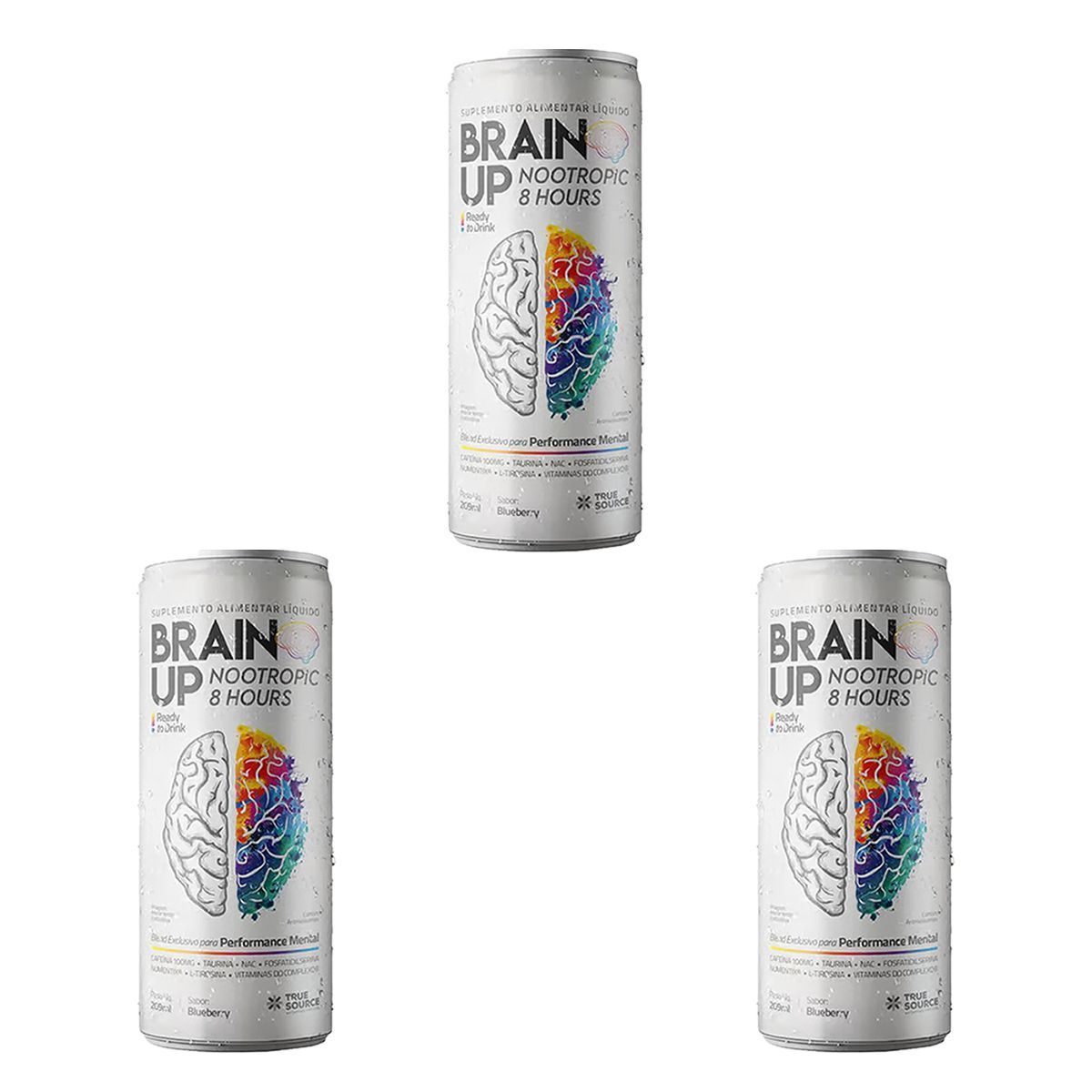 Kit 3X True Brain up Read to Drink - 269ml Blueberry  - True Source
