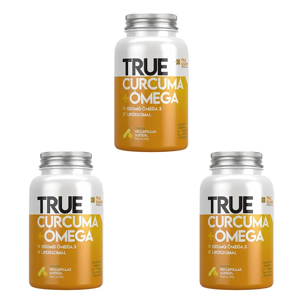 Kit 3X True C�rcuma + �mega Lipossomal - 120 C�psulas - True Source