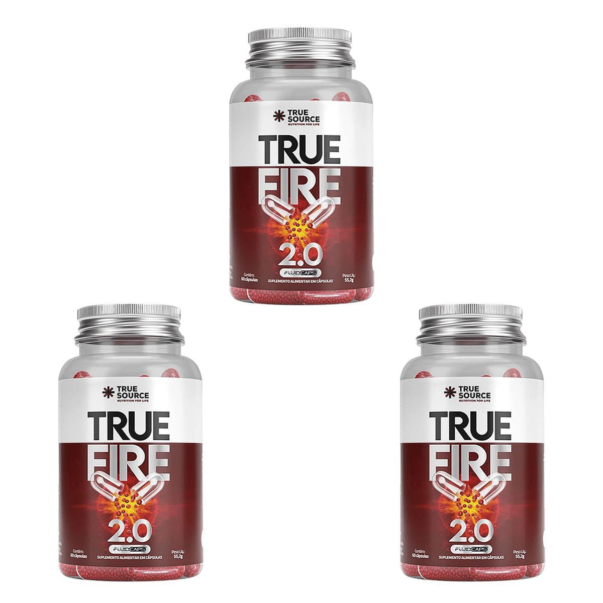 Kit 3X True Fire 2.0 - 60 C�psulas - True Source
