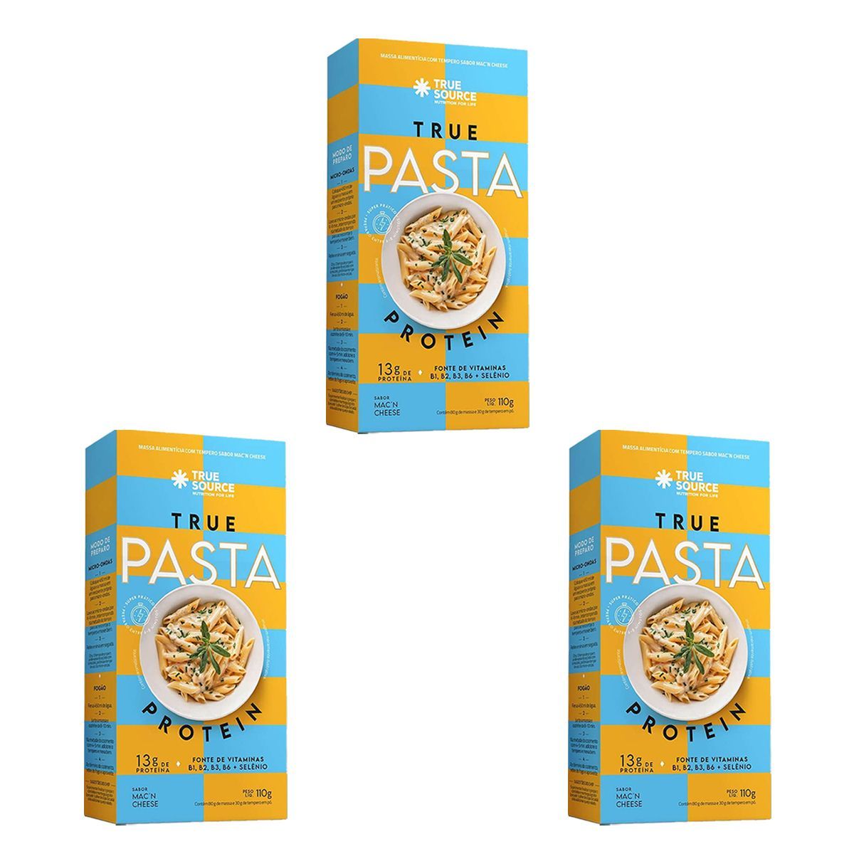 Kit 3X True Pasta Protein - 110g Mac N Cheese - True Source