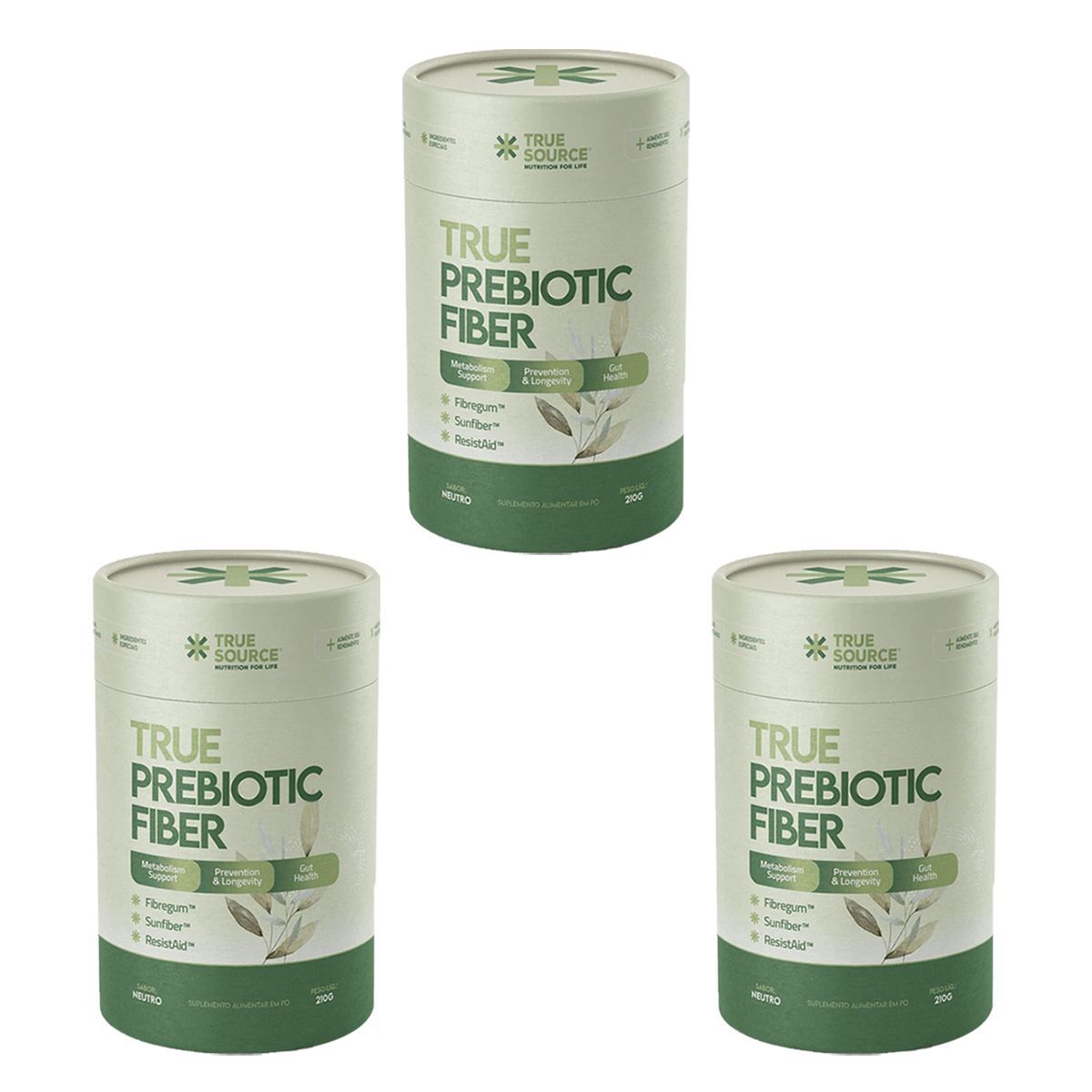 Kit 3X True Prebiotic Fiber - 210g Neutro - True Source