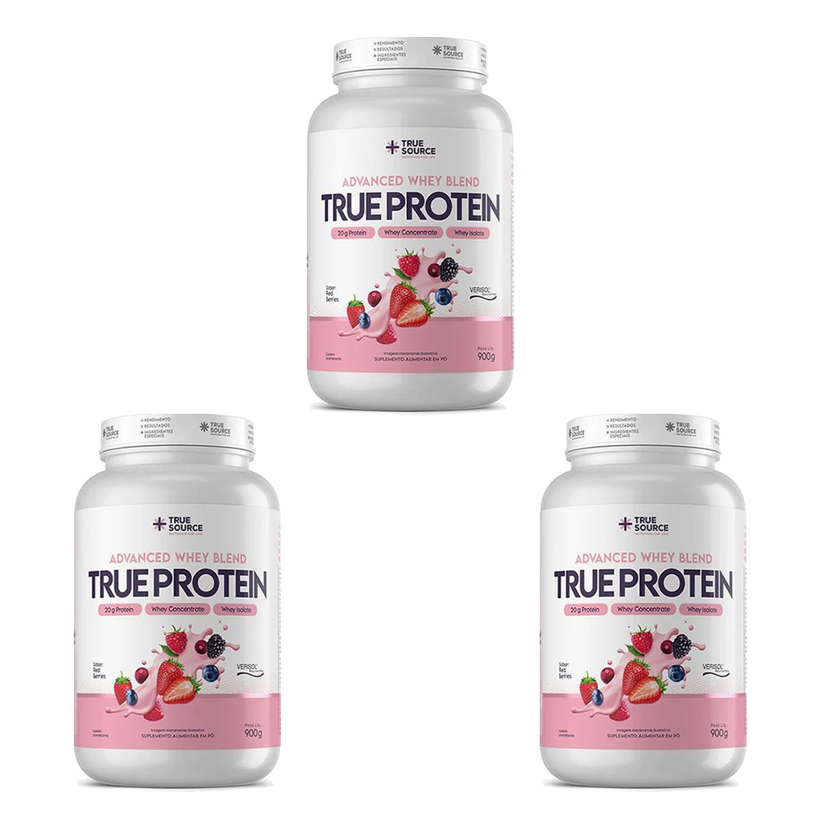 Kit 3X True Protein Advanced Whey - 900g Red Berries - True Source
