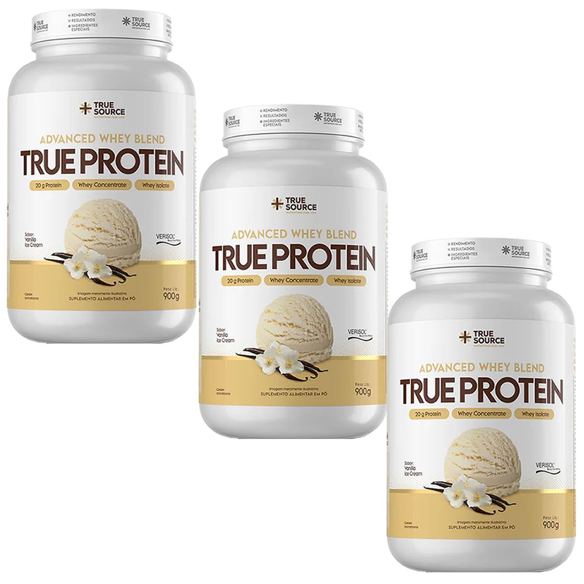 Kit 3X True Protein Advanced Whey - 900g Vanilla Ice Cream  - True Source