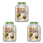 Kit 3X True Vegan Prote�na Vegetal - 1810g Chocolate Branco com Coco - True Source