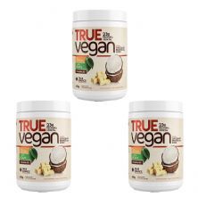 Kit 3X True Vegan Prote�na Vegetal - 418g Chocolate Branco com Coco - True Source