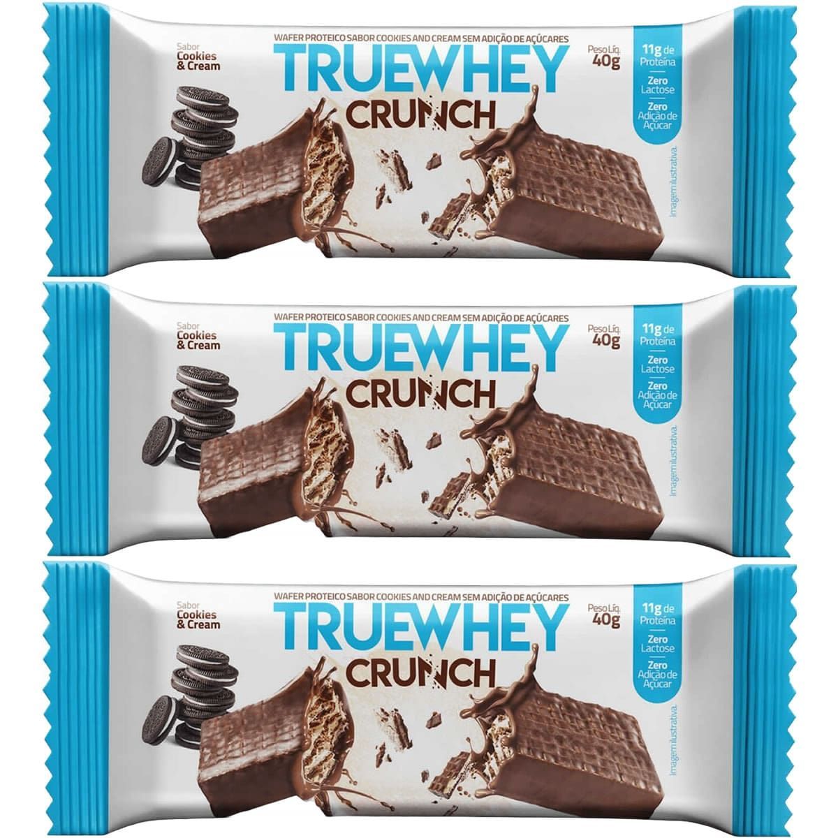 Kit 3X True Whey Crunch - 1 Unidade 40g Cookies and Cream - True Source