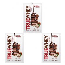 Kit 3X True Whey Hidrolisado e Isolado - 1 Sach�  32g Chocolate com Avel� - True Source