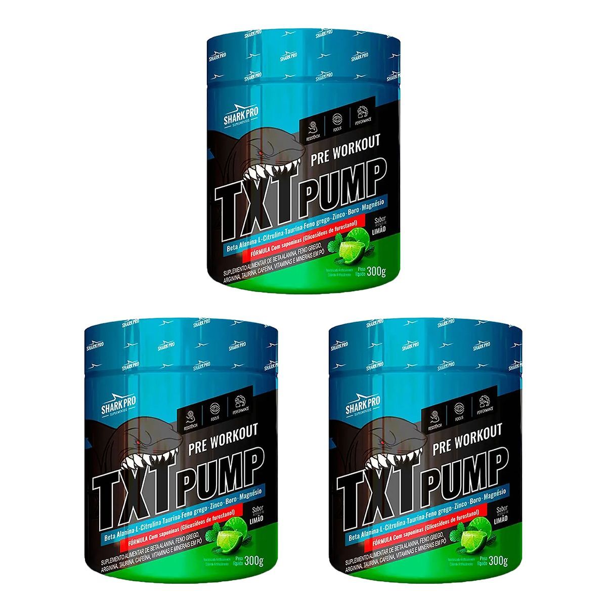 Kit 3X TXT Pump - 300g Lim�o - Shark Pro