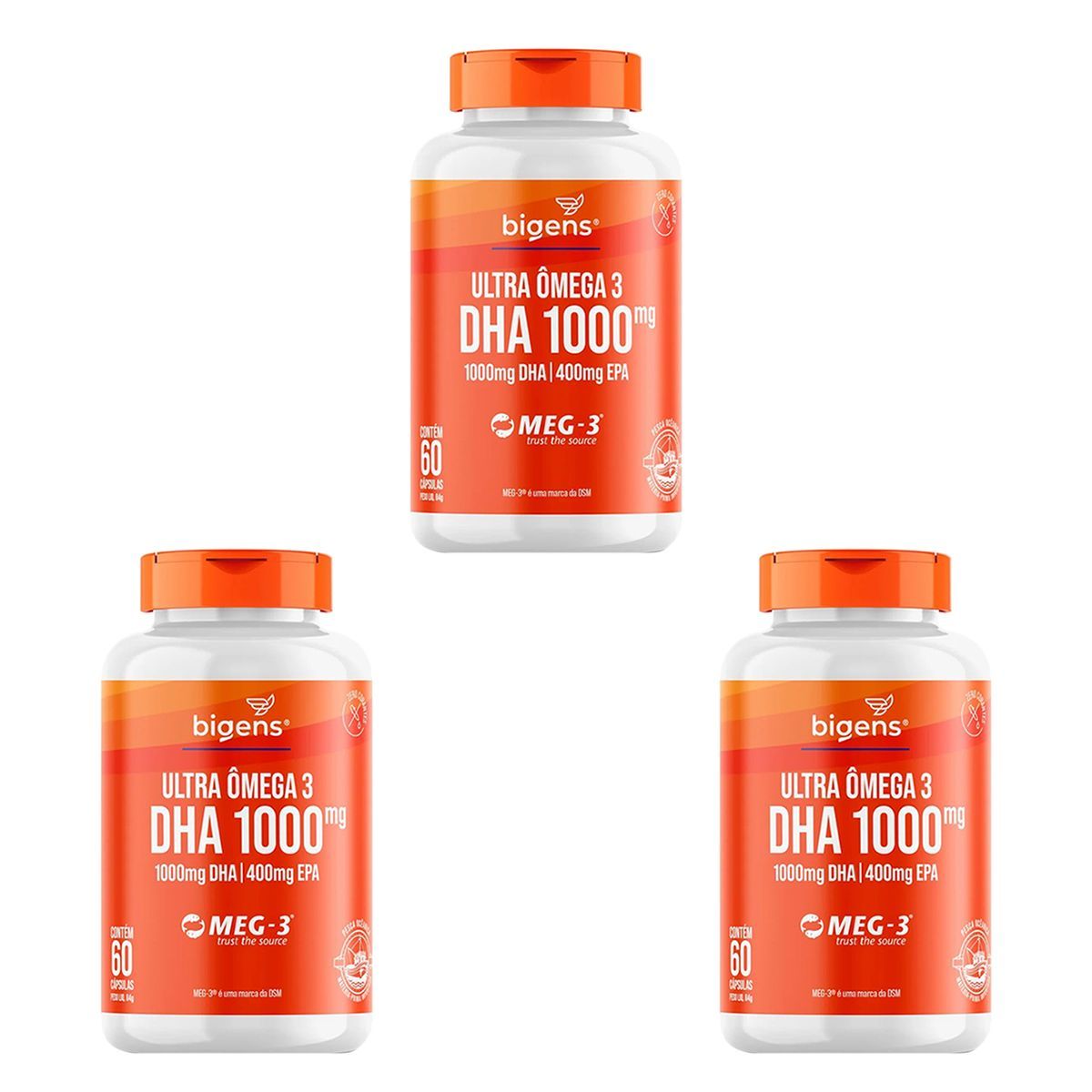 Kit 3X Ultra Omega 3 Dha 1000 - 60 C�psulas - Bigens