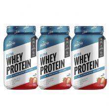 Kit 3X Ultra Whey Protein - 907g Morango - Shark Pro
