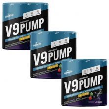 Kit 3X V9-Pump Pre Workout + L-Arginina - 300g A�a� & Guaran� - Shark Pro