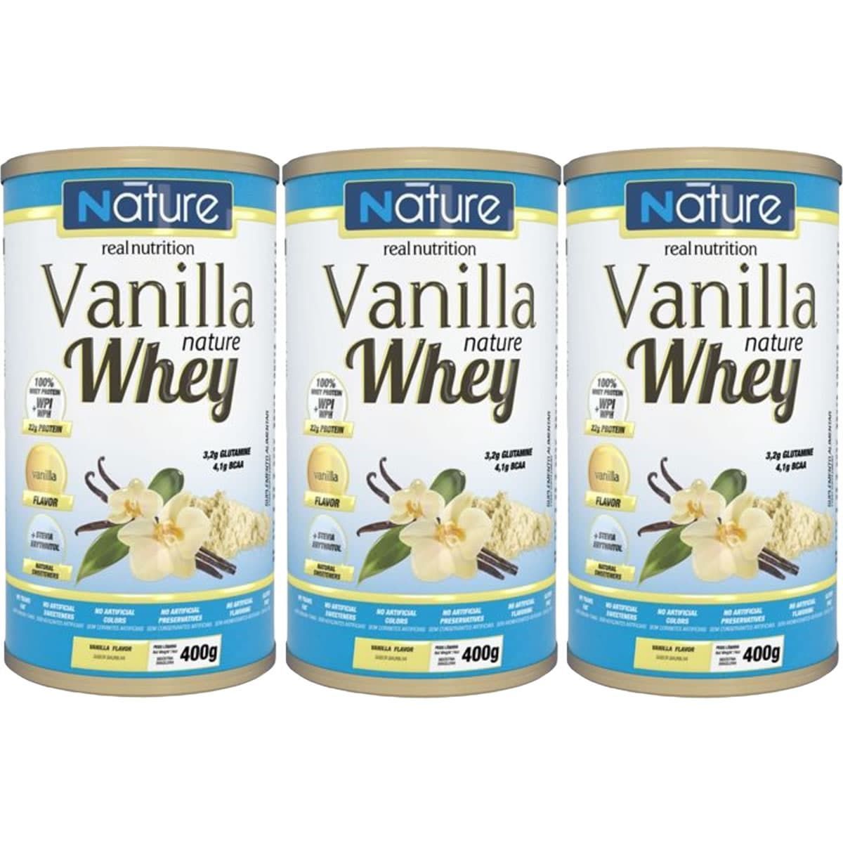 Kit 3X Vanilla Nature Whey - 400g Baunilha - Nutrata