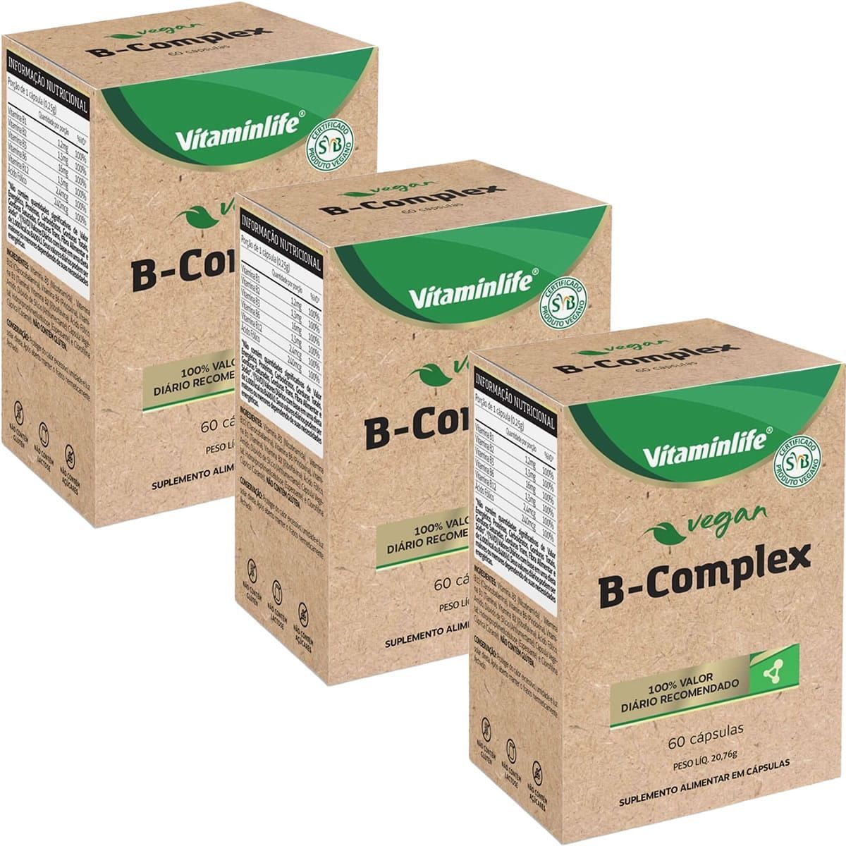 Kit 3X Vegan B Complex - 60 C�psulas - VitaminLife