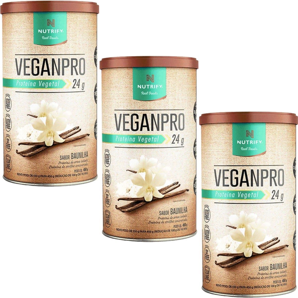 Kit 3X VeganPro - 450g Baunilha - Nutrify