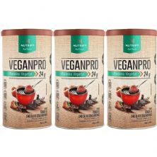 Kit 3X VeganPro - 550g Fondue de Chocolate com Morango - Nutrify