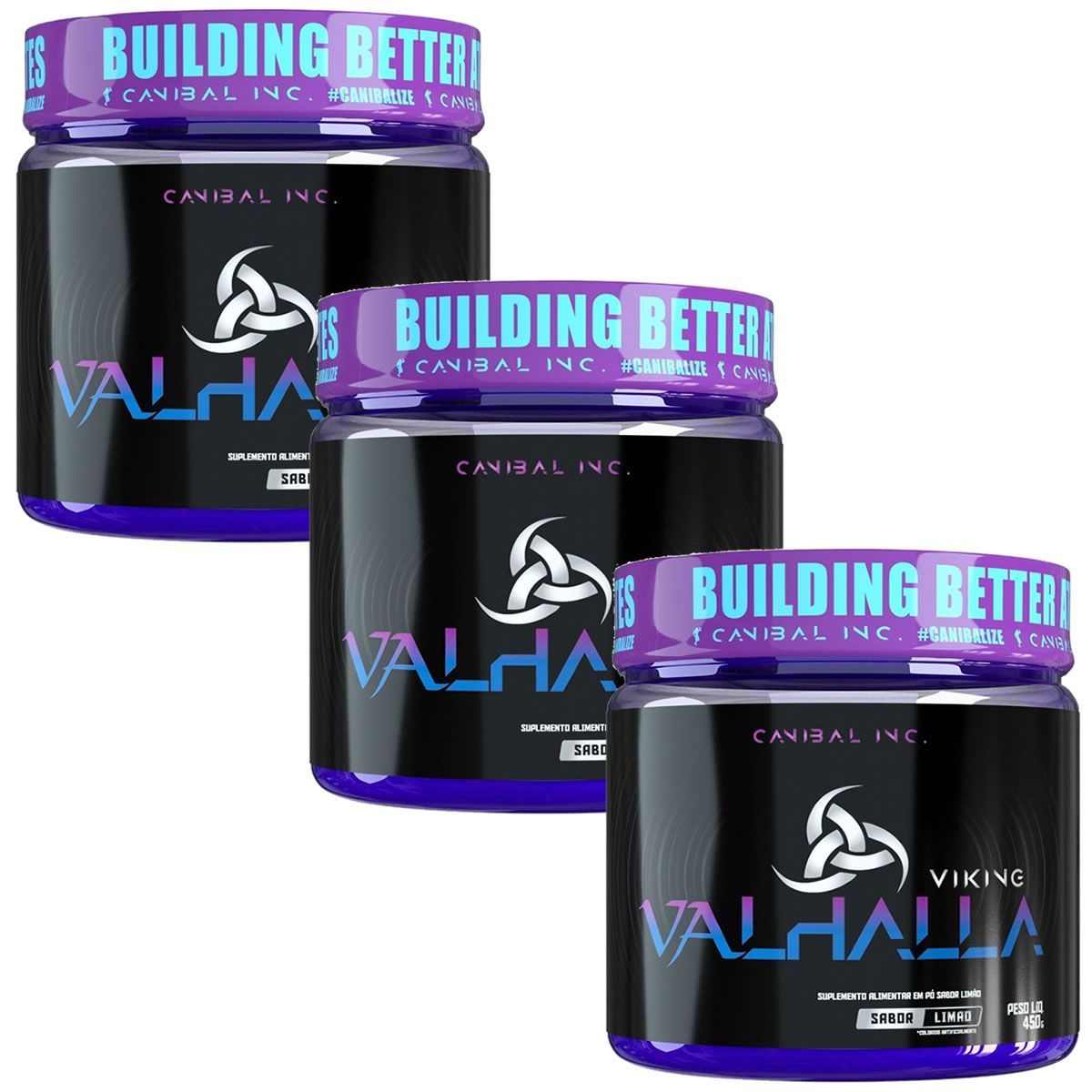 Kit 3X Viking Valhalla - 450g Lim�o - Canibal