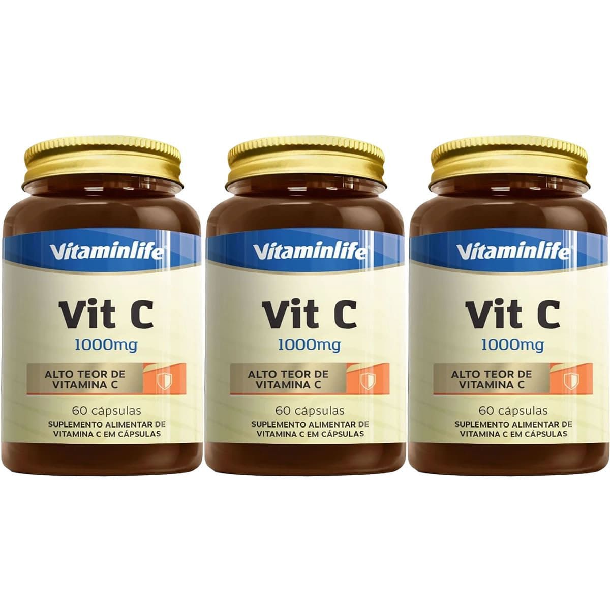 Kit 3X Vit C 1000mg - 60 C�psulas - VitaminLife