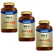 Kit 3X Vit C 1000mg - 60 Comprimidos - Vitaminlife