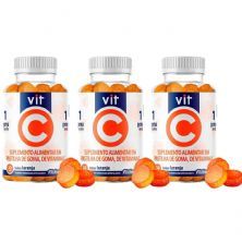 Kit 3X Vit C - 30 Gomas Laranja - Flofarma