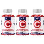Kit 3X Vit C Kids - 30 Gomas Morango - Flofarma