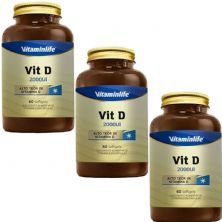 Kit 3X Vit D 2000UI - 60 Softgels - Vitaminlife