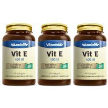 Kit 3X Vit E 400UI - 45 Softgels - Vitaminlife