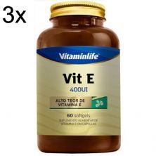 Kit 3X Vit E 400UI - 60 Softgels - Vitaminlife