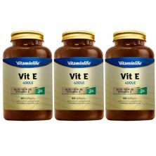 Kit 3X Vit E 400UI - 60 Softgels - Vitaminlife