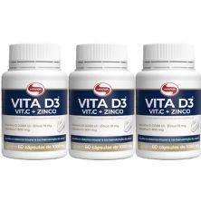 Kit 3X Vita D3 + Vit C + Zinco - 60 C�psulas - Vitafor
