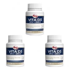 Kit 3X Vita D3 + Vit C + Zinco - 60 C�psulas - Vitafor