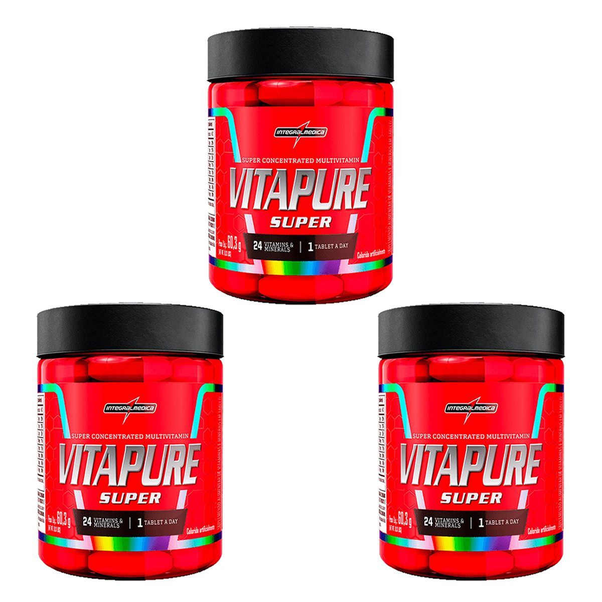 Kit 3X Vita Pure Super - 60 Tabletes - IntegralM�dica