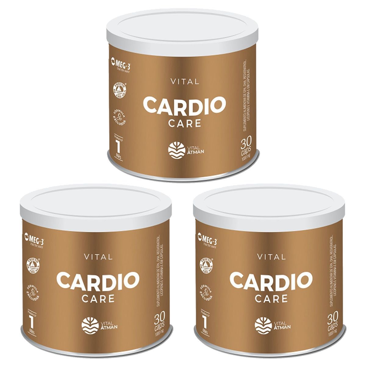 Kit 3X Vital Cardio Care - 30 C�psulas - Vital �tman