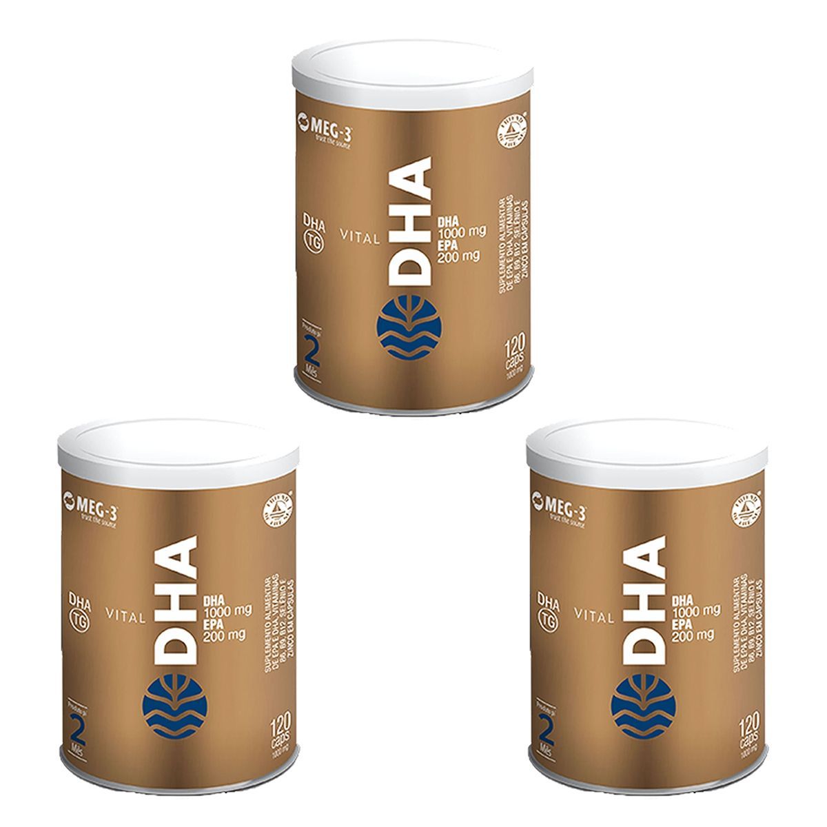 Kit 3X Vital DHA 10/50 - 120 C�psulas - Vital �tman