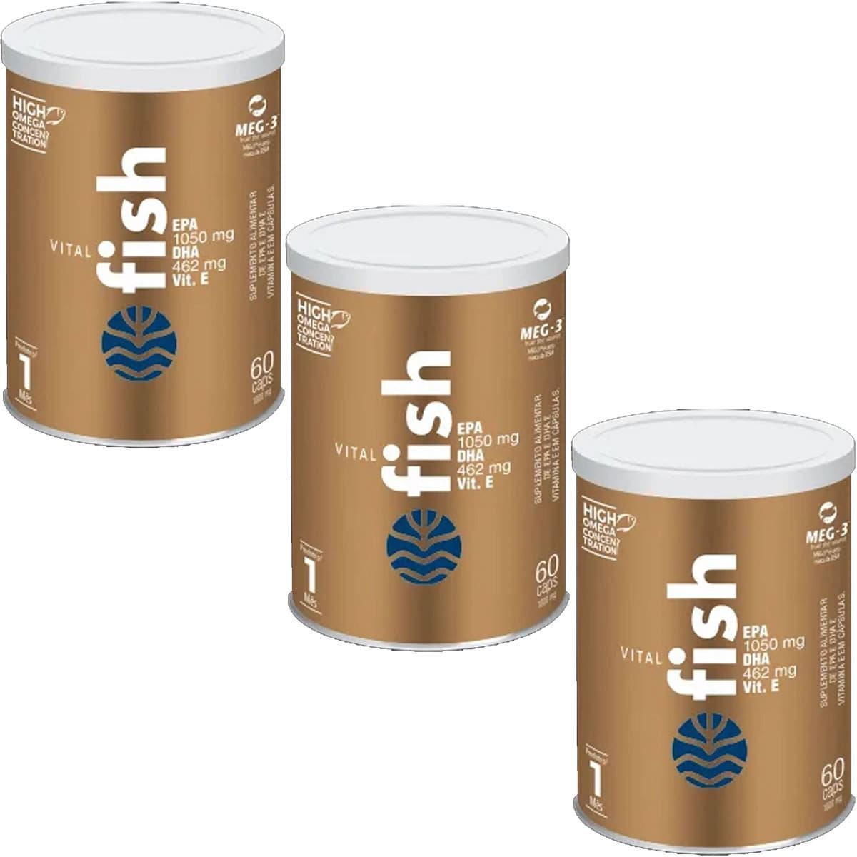 Kit 3X Vital Fish  - 60 C�psulas - Vital �tman