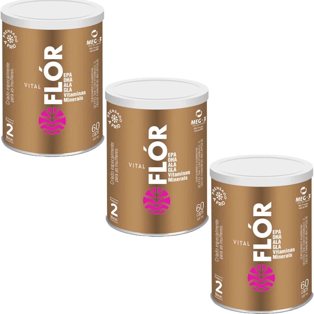 Kit 3X Vital Fl�r - 60 C�psulas - Vital �tman