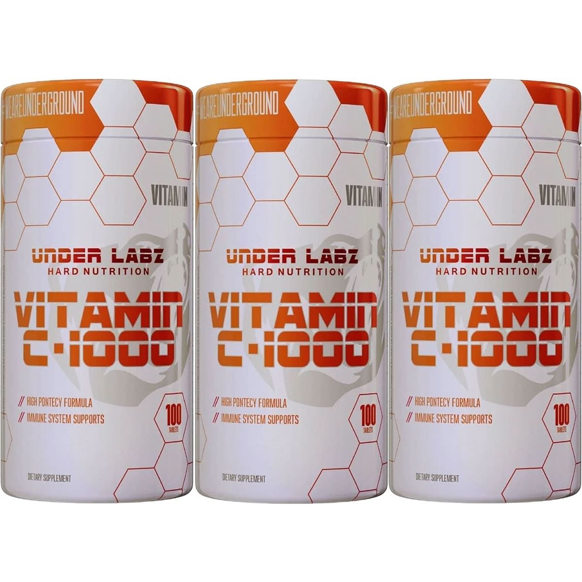 Kit 3X Vitamin C 1000 - 100 Tabletes - Under Labz