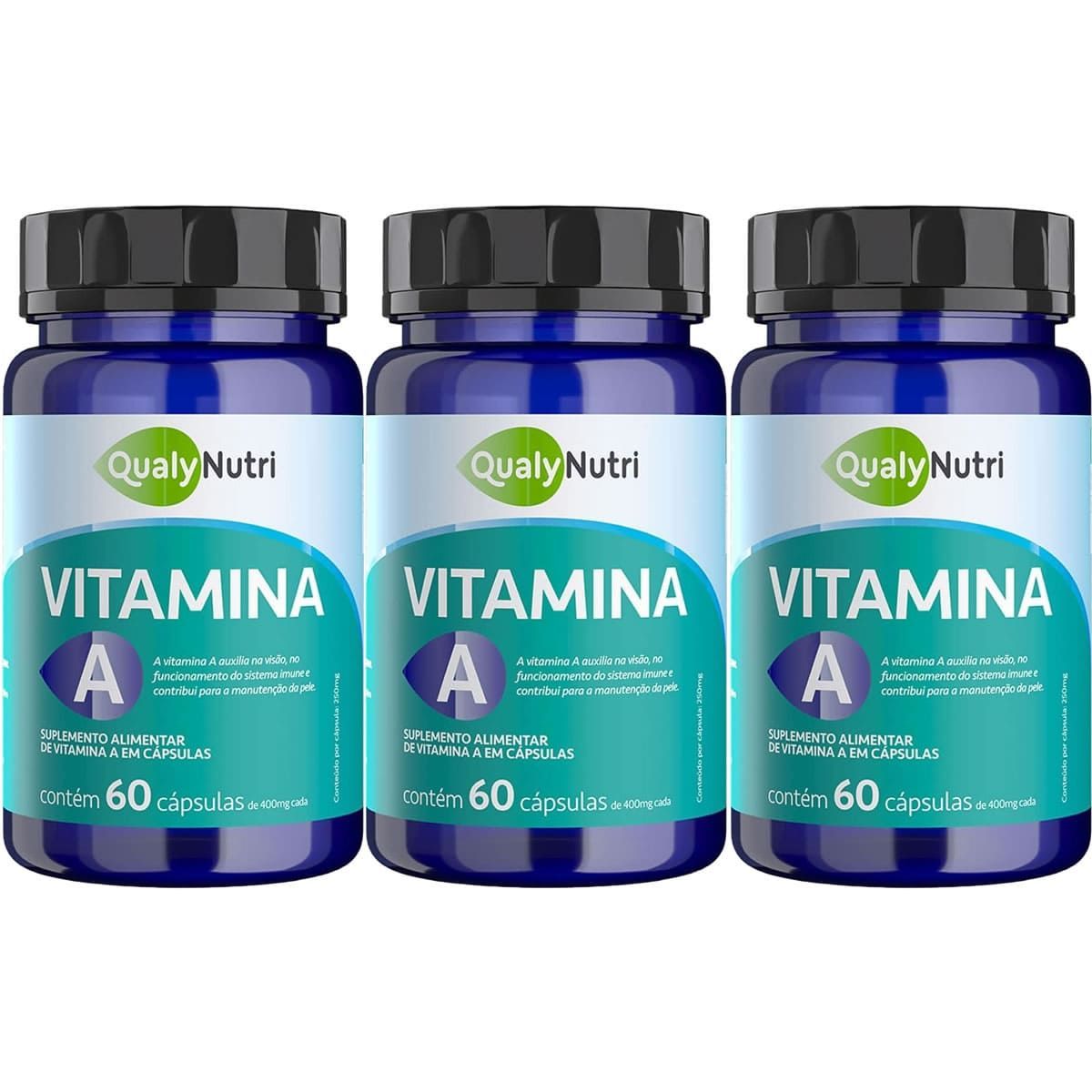 Kit 3X Vitamina A - 60 C�psulas - QualyNutri