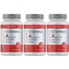 Kit 3X Vitamina A 8.000UI Acetato de Retinol - 60 C�psulas - Lauton Nutrition