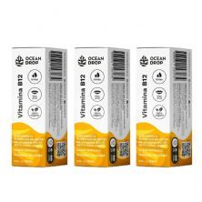 Kit 3X Vitamina B12 - 30ml Morango - Ocean Drop